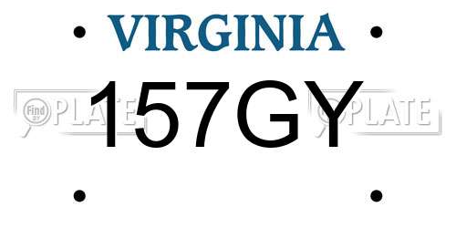 157GY Virginia License Plate