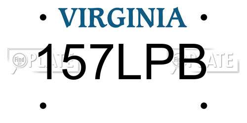 157LPB Virginia License Plate