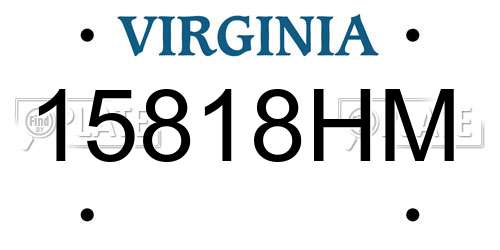 15818HM Virginia License Plate
