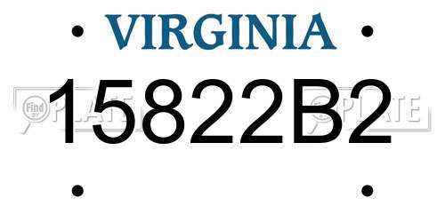 15822B2 Virginia License Plate