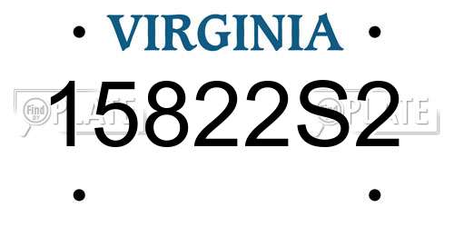 15822S2 Virginia License Plate