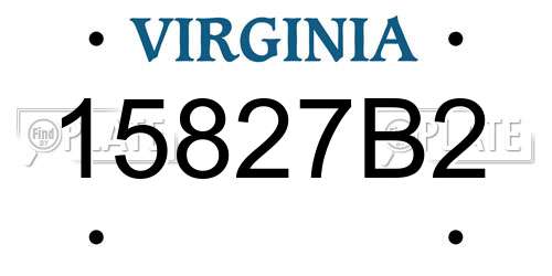 15827B2 Virginia License Plate