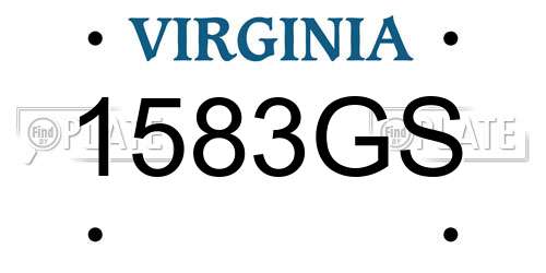 1583GS Virginia License Plate
