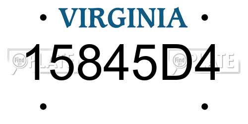 15845D4 Virginia License Plate