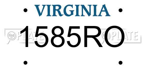 1585RO Virginia License Plate