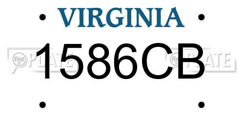 1586CB Virginia License Plate