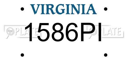 1586PI Virginia License Plate