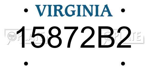 15872B2 Virginia License Plate