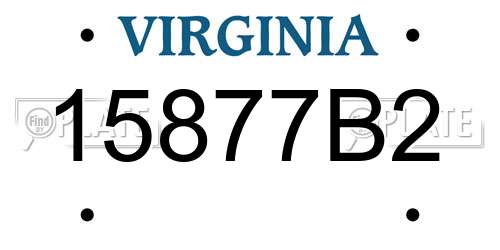 15877B2 Virginia License Plate