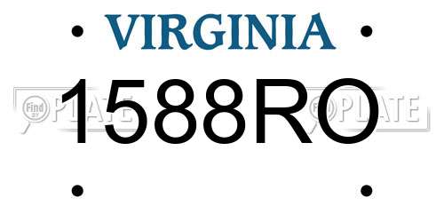 1588RO Virginia License Plate
