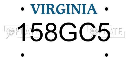 158GC5 Virginia License Plate