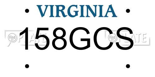 158GCS Virginia License Plate
