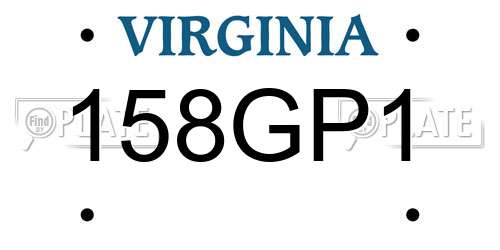158GP1 Virginia License Plate