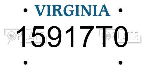 15917T0 Virginia License Plate