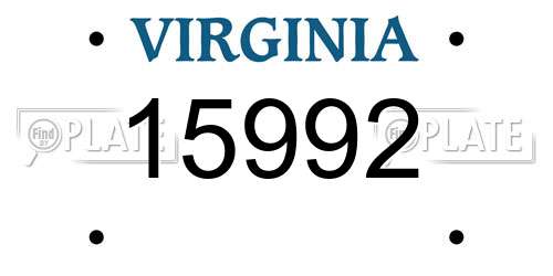15992 Virginia License Plate