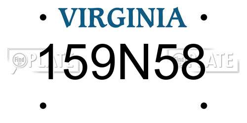 159N58 Virginia License Plate
