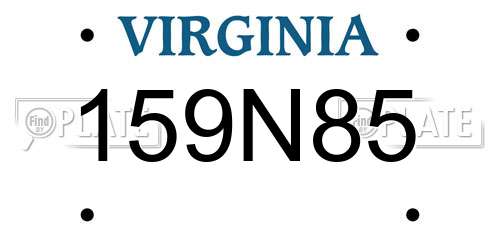 159N85 Virginia License Plate