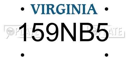 159NB5 Virginia License Plate
