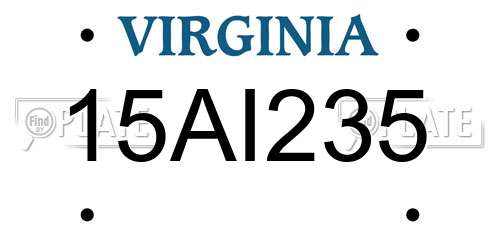 15AI235 Virginia License Plate