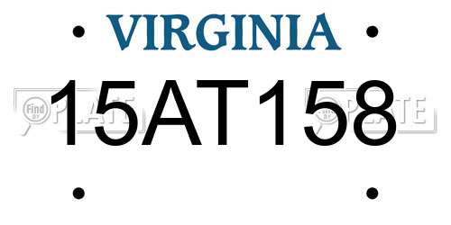 15AT158 Virginia License Plate