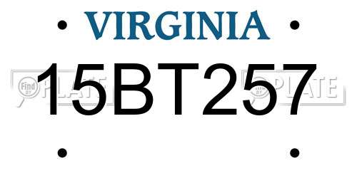 15BT257 Virginia License Plate