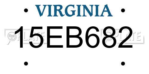 15EB682 Virginia License Plate
