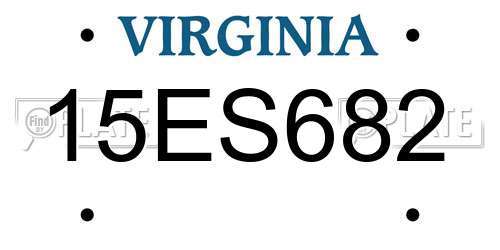 15ES682 Virginia License Plate