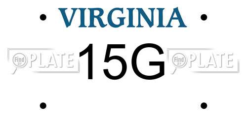 15G Virginia License Plate