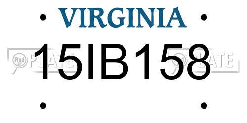 15IB158 Virginia License Plate