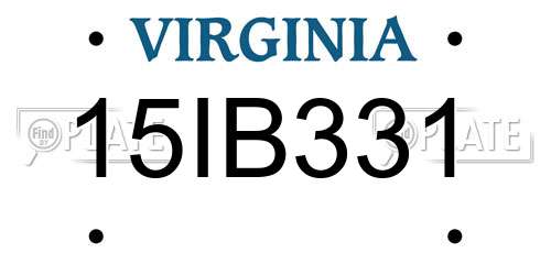15IB331 Virginia License Plate