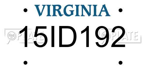 15ID192 Virginia License Plate