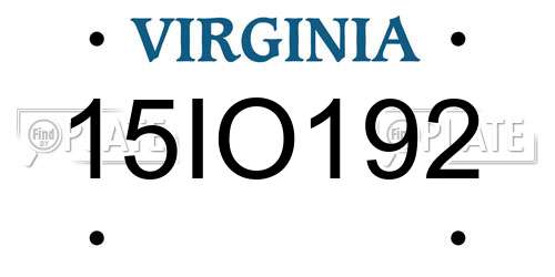 15IO192 Virginia License Plate