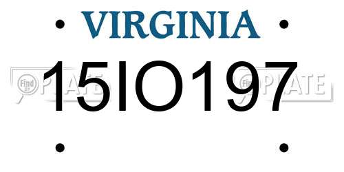 15IO197 Virginia License Plate