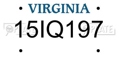 15IQ197 Virginia License Plate