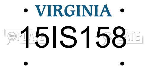 15IS158 Virginia License Plate