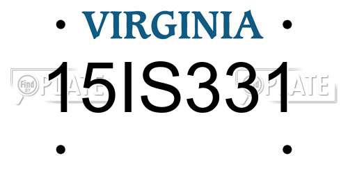 15IS331 Virginia License Plate