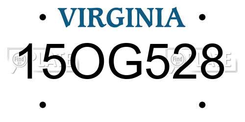 15OG528 Virginia License Plate