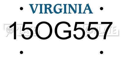 15OG557 Virginia License Plate