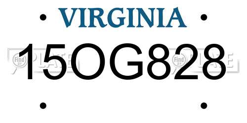 15OG828 Virginia License Plate
