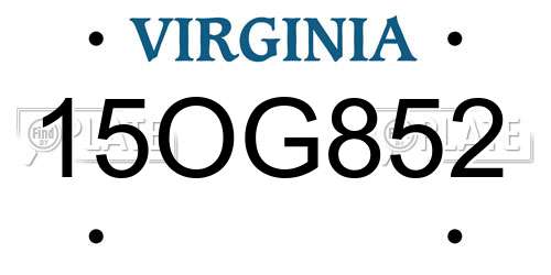 15OG852 Virginia License Plate