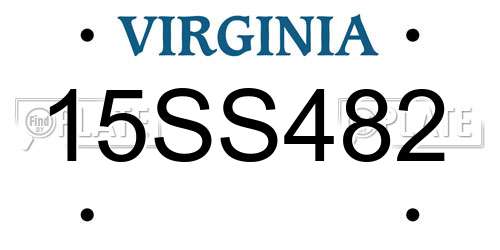 15SS482 Virginia License Plate
