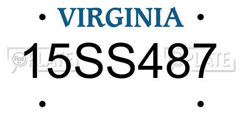 15SS487 Virginia License Plate