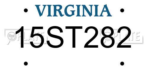 15ST282 Virginia License Plate