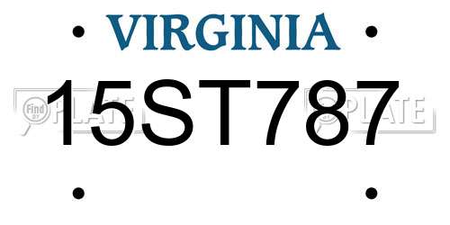 15ST787 Virginia License Plate