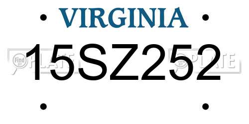 15SZ252 Virginia License Plate
