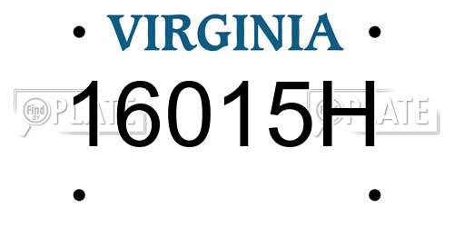 16015H Virginia License Plate