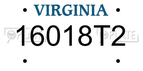 16018T2 Virginia License Plate