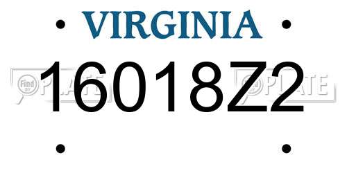 16018Z2 Virginia License Plate