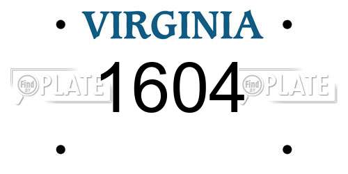 1604 Virginia License Plate
