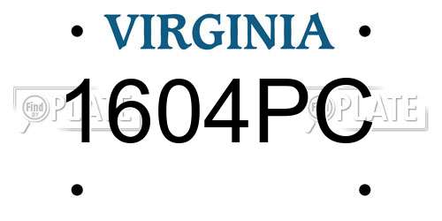 1604PC Virginia License Plate